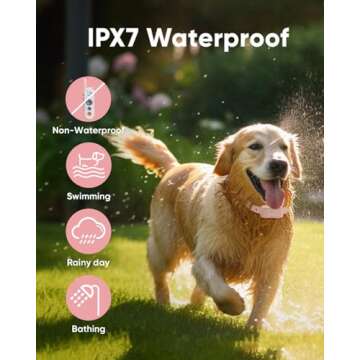 Htcuto Wireless Dog Fence System - 3500ft Range, 6000ft Remote Training Collar 2-in-1, Rechargeable, IPX7 Waterproof, 3 Modes (Beep, Vibration, Shock), Keypad Lock, LED Light for 10-130lbs Dogs