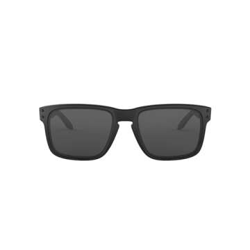 Oakley Men's OO9102 Holbrook Square Sunglasses, Matte Black Tonal Icon/Grey, 57 mm