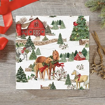 Current Holiday Horses Christmas Rolled Wrapping Paper - Beautiful & Eco-Friendly