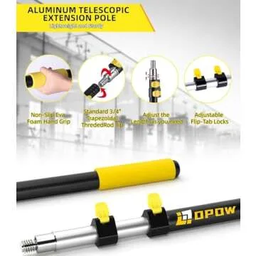 Opow 4.5-18 FT Telescopic Extension Pole, Multi-Purpose Aluminum Alloy Telescoping Rod with Flip-Lock Design, Sturdy for Painting Dusting, High House Maintenance, and Window Cleaning