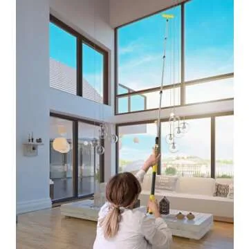 Opow 4.5-18 FT Telescopic Extension Pole, Multi-Purpose Aluminum Alloy Telescoping Rod with Flip-Lock Design, Sturdy for Painting Dusting, High House Maintenance, and Window Cleaning