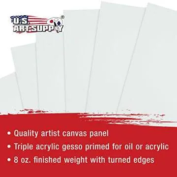 US Art Supply Multi-Pack 6-Ea of 5 x 7, 8 x 10, 9 x 12, 11 x 14 inch. Professional Quality Medium Artist Canvas Panel Assortment Pack (24 Total Panels)