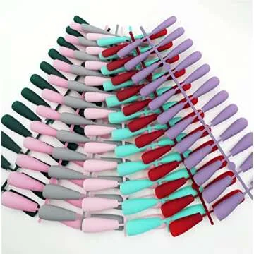 LoveOurHome 360pc Christmas Matte Coffin Press on Nails Long Black Fake Nails Press ons False Nails Full Cover Coffin Nail Tips Long Artificial Fingernails Presson on Manicure for Women Girls