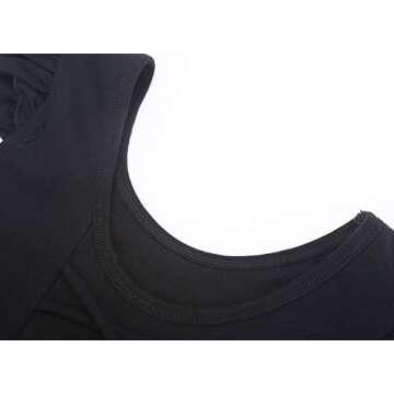 MdnMd Black Cap Sleeve Ballet Leotard for Girls 8-10