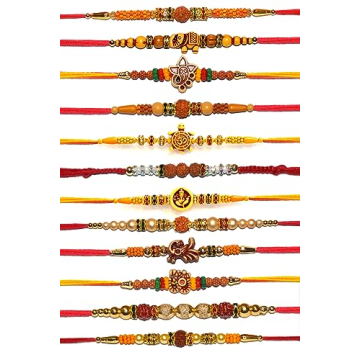 Rakhi for brother | Rakhi Set of 12 for Brother | Rakhee Bracelet on Festival of Raksha Bandhan for ...