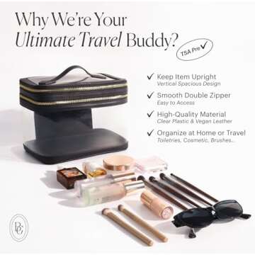 BEAUTYGOODIES Clear Toiletry Bag for Women with Handle for Traveling Cosmetic