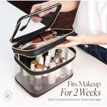 BEAUTYGOODIES Clear Toiletry Bag for Women with Handle for Traveling Cosmetic