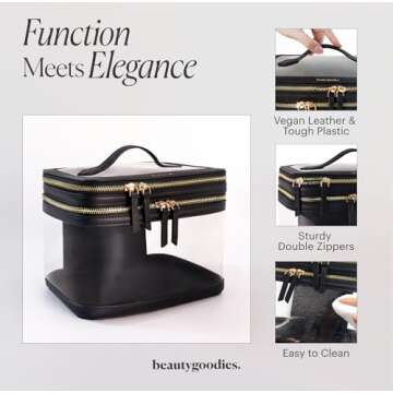 BEAUTYGOODIES Clear Toiletry Bag for Women with Handle for Traveling Cosmetic