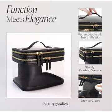 BEAUTYGOODIES Clear Toiletry Bag for Women with Handle for Traveling Cosmetic