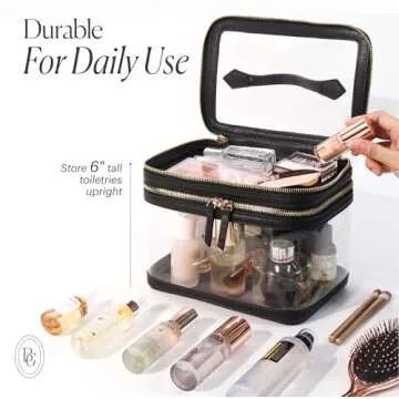 BEAUTYGOODIES Clear Toiletry Bag for Women with Handle for Traveling Cosmetic