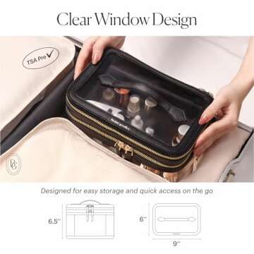 BEAUTYGOODIES Clear Toiletry Bag for Women with Handle for Traveling Cosmetic