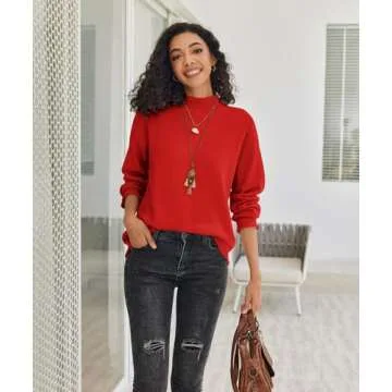 LuckyMore Womens Trendy Turtleneck Sweater for Fall