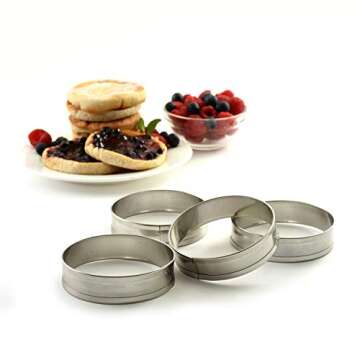 Norpro English Muffin Rings Set of 4 for Perfect Baking