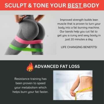 Advanta Sports Resistance Loop Exercise Bands, Set of 5 Colors. Home Fitness, Stretching, Workout ?...