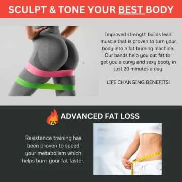 Advanta Sports Resistance Loop Exercise Bands, Set of 5 Colors. Home Fitness, Stretching, Workout ?...