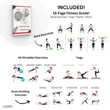 Advanta Sports Resistance Loop Exercise Bands, Set of 5 Colors. Home Fitness, Stretching, Workout –Carry Bag & PDF eGuide