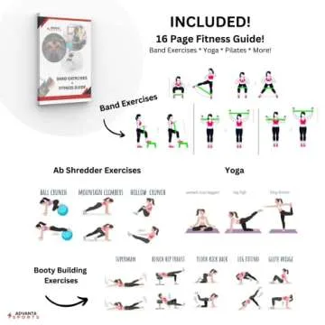 Advanta Sports Resistance Loop Exercise Bands, Set of 5 Colors. Home Fitness, Stretching, Workout –Carry Bag & PDF eGuide