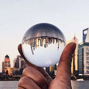 CHENGXINWENHUA Decorative Orbs for Bowls and Vases Set of 3，Diameter 3 Inch Crystal Sphere Ball, Camera Sphere and Photography Orb (Transparent Color)