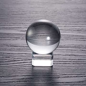 CHENGXINWENHUA Decorative Orbs for Bowls and Vases Set of 3，Diameter 3 Inch Crystal Sphere Ball, Camera Sphere and Photography Orb (Transparent Color)