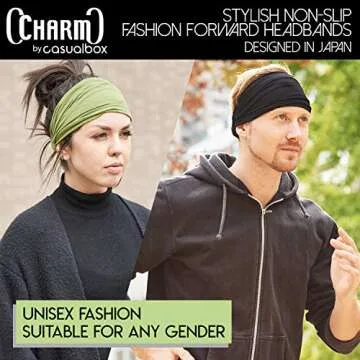 CHARM Brown Japanese Bandana Headbands for Men and Women – Comfortable Head Bands with Elastic Secure Snug Fit Ideal Runners Fitness Sports Football Tennis Stylish Lightweight M