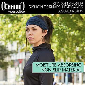 CHARM Brown Japanese Bandana Headbands for Men and Women – Comfortable Head Bands with Elastic Secure Snug Fit Ideal Runners Fitness Sports Football Tennis Stylish Lightweight M