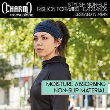 CHARM Brown Japanese Bandana Headbands for Men and Women – Comfortable Head Bands with Elastic Secure Snug Fit Ideal Runners Fitness Sports Football Tennis Stylish Lightweight M