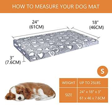VANKEAN Reversible Cool and Warm Dog Bed Mat for Crates - Stylish Pad With Waterproof Inner Linings and Removable Machine Washable Cover, Firm Support for Small to XX-Large Dogs, Grey
