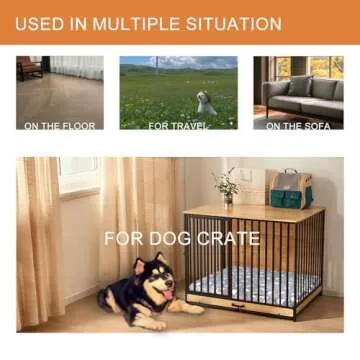 VANKEAN Reversible Cool and Warm Dog Bed Mat for Crates - Stylish Pad With Waterproof Inner Linings and Removable Machine Washable Cover, Firm Support for Small to XX-Large Dogs, Grey