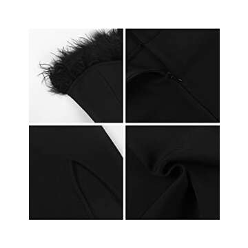 Whoinshop Off Shoulder Feather Party Dress for Elegance