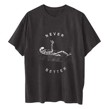 Wukreran Oversized Graphic Tee for Women - Trendy & Comfy