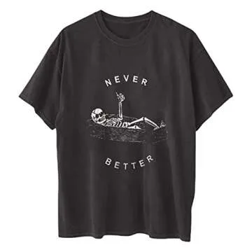 Wukreran Oversized Graphic Tee for Women - Trendy & Comfy