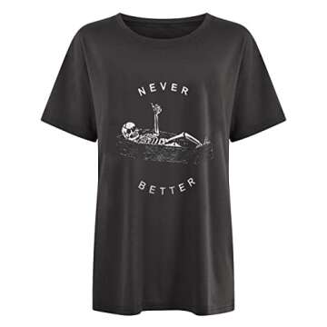 Wukreran Oversized Graphic Tee for Women - Trendy & Comfy