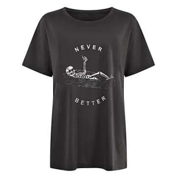 Wukreran Oversized Graphic Tee for Women - Trendy & Comfy