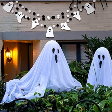 Chic Halloween Ghost Pom Pom Ball Garlands for Decor