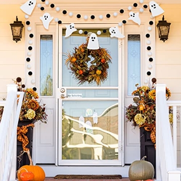 Chic Halloween Ghost Pom Pom Ball Garlands for Decor