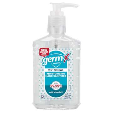 Germ-X Original Hand Sanitizer, Non-Drying Moisturizing Gel with Vitamin E, Instant and No Rinse For...