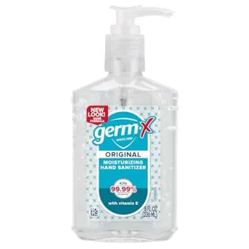 Germ-X Original Hand Sanitizer - 8 Fl Oz Pump Bottle (Pack of 12) with Vitamin E, Non-Drying Formula