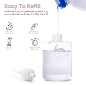 Everyday Solutions Soapbuds Hippo Hand Pump Kids Soap Dispenser - Cute, Durable & Unbreakable Plastic - Easy to Dispense - Great for Soap, Shampoo, Conditioner, Bathrooms and Kitchens