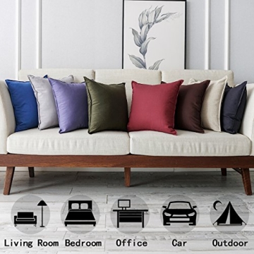 Jeanerlor Pack of 2 Natural Cotton Linen Soild Yellow Decorative Square 24 x 24 Inch Throw Pillow Covers Set Cushion Case for Bedroom/Sofa/Car(60 x 60cm) Light Linen