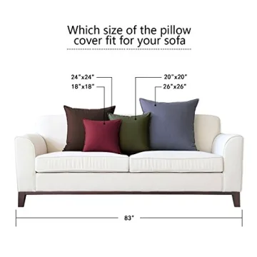 Jeanerlor Pack of 2 Natural Cotton Linen Soild Yellow Decorative Square 24 x 24 Inch Throw Pillow Covers Set Cushion Case for Bedroom/Sofa/Car(60 x 60cm) Light Linen