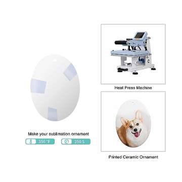 PYD Life 25 PCS Sublimation Blank Ornaments White Ceramic 3 Inch Oval with Gold String for Home Christmas DIY Crafting Personalized Decor Bulk