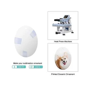 PYD Life 25 PCS Sublimation Blank Ornaments White Ceramic 3 Inch Oval with Gold String for Home Christmas DIY Crafting Personalized Decor Bulk