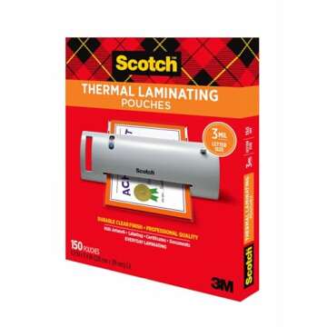 Scotch Thermal Laminating Pouches, Letter Size, 3 Mil, 150/Pack (TP3854-150)