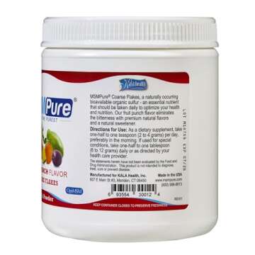 KALA HEALTH MSMPure Fruit Punch Flavored MSM Powder – Joint Support, Skin Care, Vegan