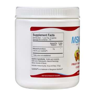 KALA HEALTH MSMPure Fruit Punch MSM Powder Flakes – Organic Sulfur Support