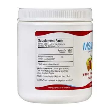 KALA HEALTH MSMPure Fruit Punch MSM Powder Flakes – Organic Sulfur Support