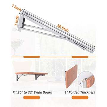 Heavy-Duty 20-Inch Foldable Brackets – Adjustable & Durable for All Projects