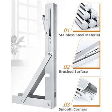 Durable 20-Inch Foldable Brackets for DIY Projects