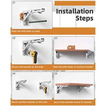Durable 20-Inch Foldable Brackets for DIY Projects