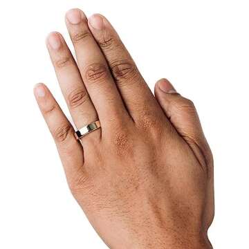 MILACOLATO S925 Sterling Silver Rings for Women Men 18K White Gold Plated Stackable Statement Thin Plain Thumb Ring High Polished Wedding Band Ring Comfort Fit Size 7, 4mm